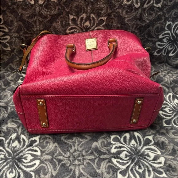 Dooney & Bourke Pink and Brown Leather Tote - Picture 6 of 9